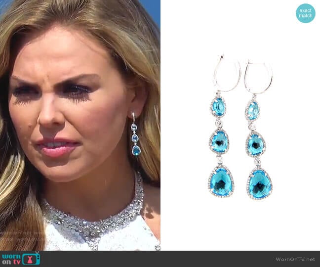 Swiss Blue Topaz & Diamond Drop Earring by Dilamani worn by Hannah Brown on The Bachelorette