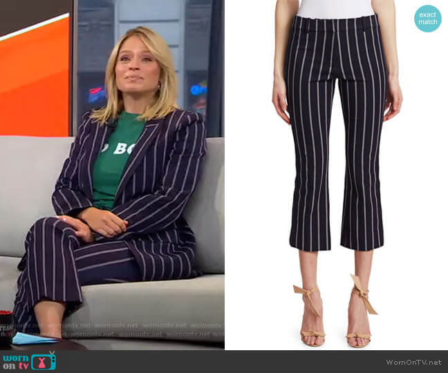 Striped Crop Flare Pants by Derek Lam 10 Crosby worn by Sara Haines on Good Morning America