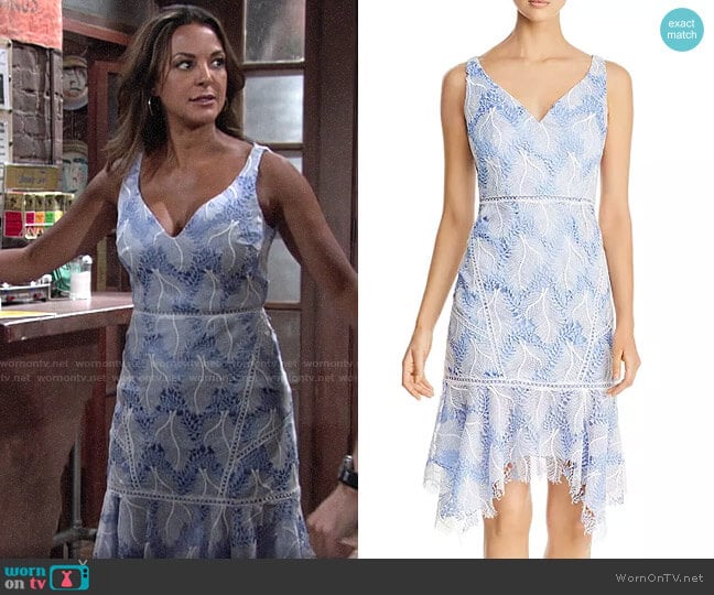 Elie Tahari Mariya Embroidered Lace Dress worn by Celeste Rosales (Eva LaRue) on The Young and the Restless