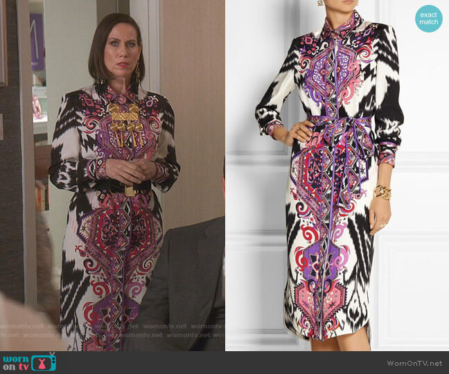 Printed Midi Dress by Emilio Pucci worn by Diana Trout (Miriam Shor) on Younger