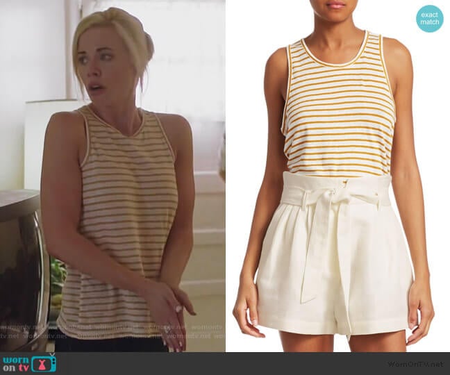 Linen Striped Tank Top by Frame worn by Kelly Anne Van Awken (Molly Burnett) on Queen of the South