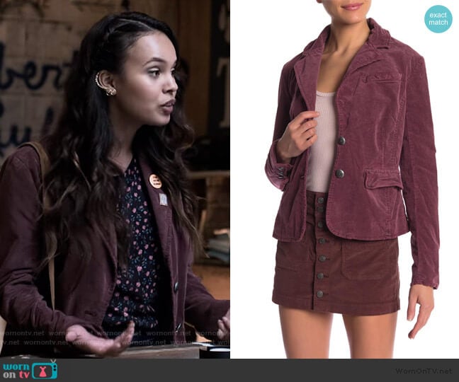 Byron Blazer by Free People worn by Jessica Davis (Alisha Boe) on 13 Reasons Why