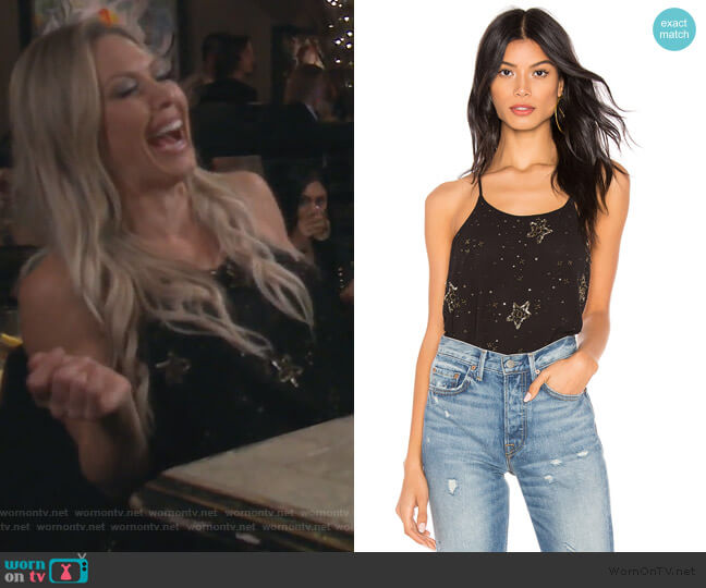 Star Embellished Tank Top by Free People worn by Braunwyn Windham-Burke  on The Real Housewives of Orange County