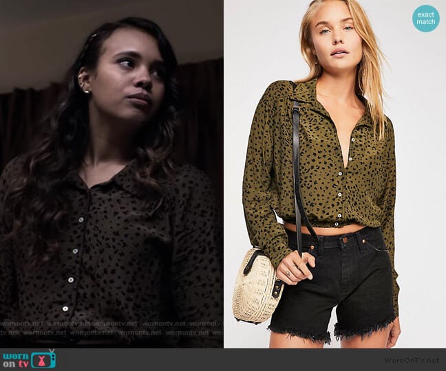 Wishing Well Printed Top by Free People worn by Jessica Davis (Alisha Boe) on 13 Reasons Why