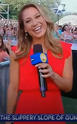 Ginger’s red ruffled dress on Good Morning America