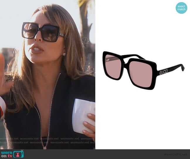 Square Acetate Sunglasses by Gucci worn by Kelly Dodd on The Real Housewives of Orange County