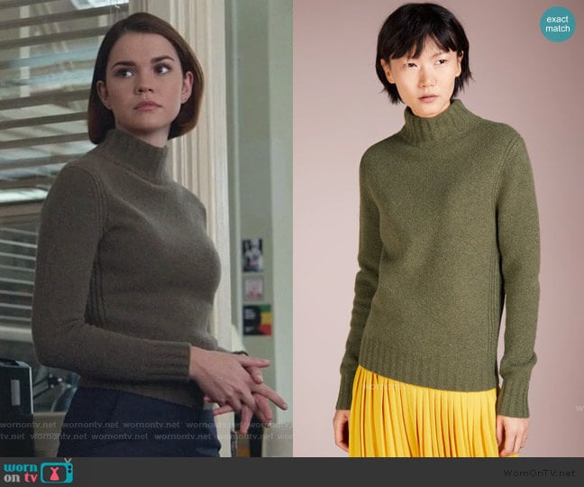 Isabel Knitted Turtleneck Sweater by J. Crew worn by Callie Foster (Maia Mitchell) on Good Trouble