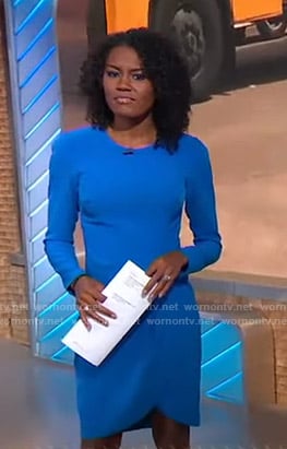 Janai’s blue tulip hem dress on Good Morning America