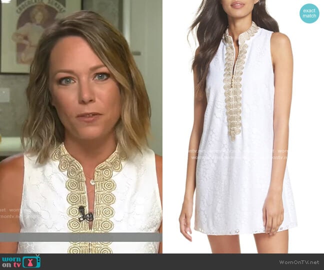 WornOnTV: Dylan’s white embroidered shift dress on Today | Dylan Dreyer ...