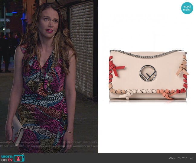 Kan Whipstitch Leather Shoulder Bag by Fendi worn by Liza Miller (Sutton Foster) on Younger