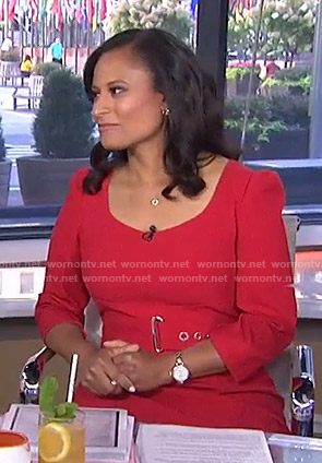 Kristen’s red belted dress on Today