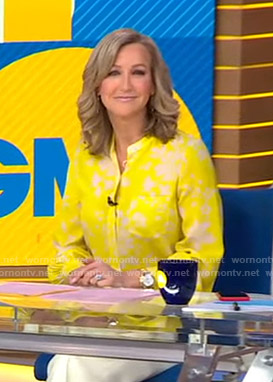 Lara’s yellow floral blouse on Good Morning America