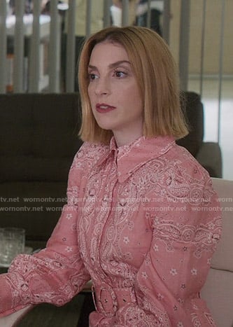 Lauren's pink bandana print dress on Younger