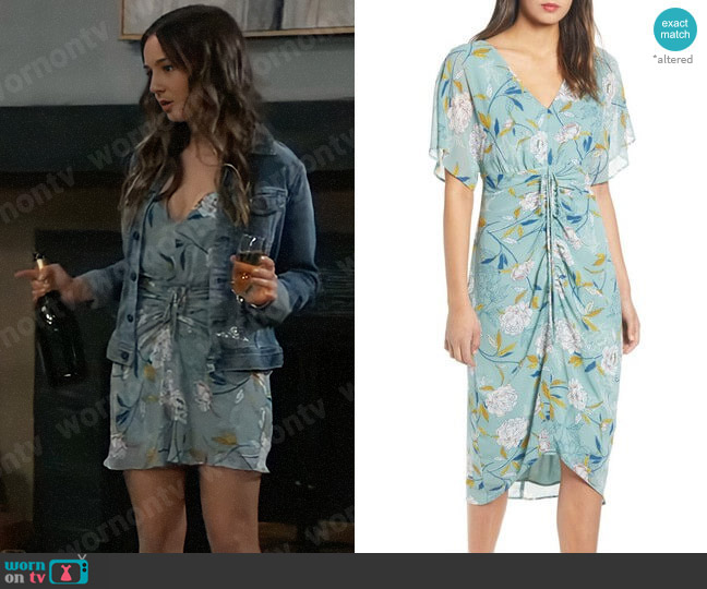 Leith Floral Ruched Midi Dress worn by Kristina Corinthos (Lexi Ainsworth) on General Hospital