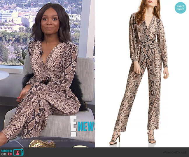 Stella Snake Print Jumpsuit by Lini worn by Zuri Hall on E! News