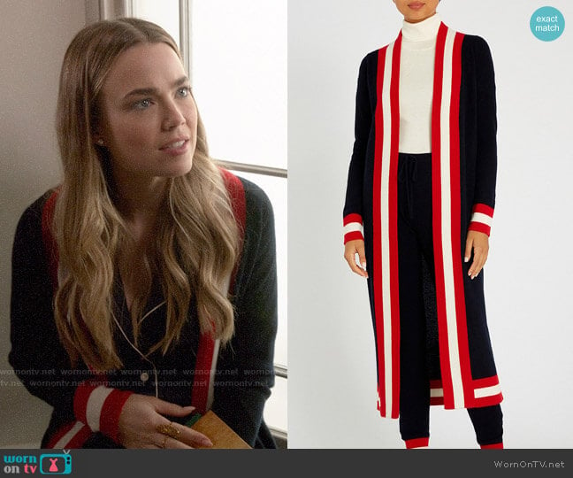 Madeleine Thompson Calypso Cashmere Robe worn by Ainsley Howard (Rebecca Rittenhouse) on Four Weddings and a Funeral