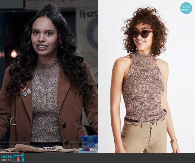 Marled Mockneck Sweater by Madewell worn by Jessica Davis (Alisha Boe) on 13 Reasons Why