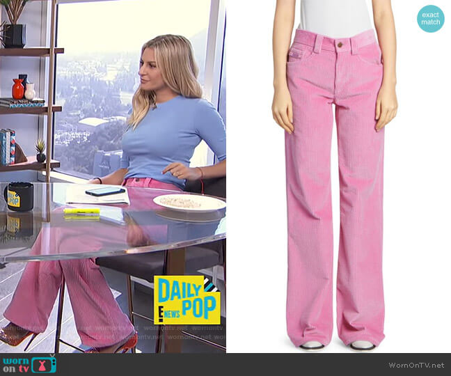 The Flared Wide-Leg Corduroy Jeans by Marc Jacobs worn by Morgan Stewart  on E! News