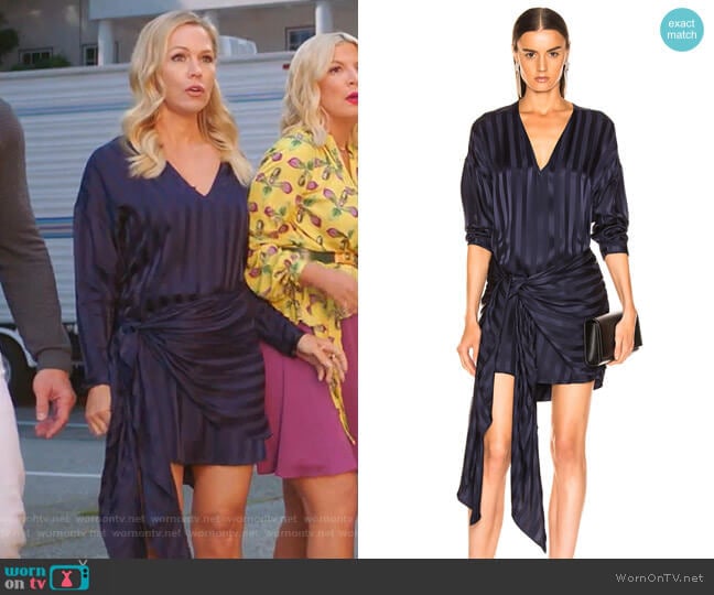 Long Sleeve Wrap Dress by Michelle Mason worn by Jennie Garth (Jennie Garth) on BH90210