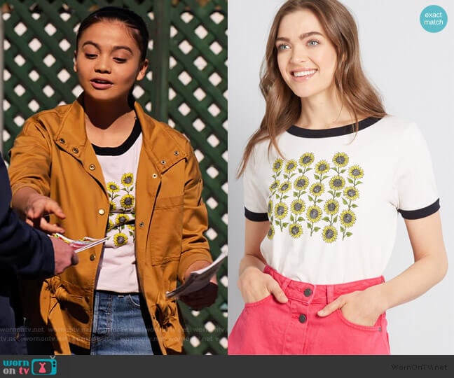 Sunflower Patch Graphic Tee by Modcloth worn by Nick (Siena Agudong) on No Good Nick