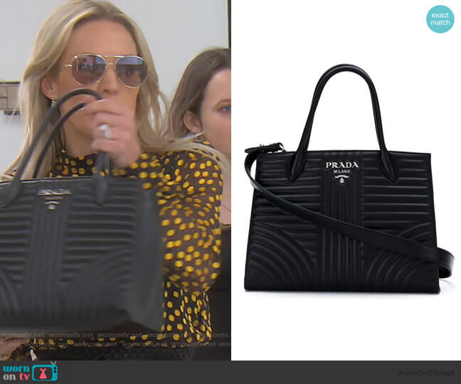 Diagramme Tote by Prada worn by Braunwyn Windham-Burke on The Real Housewives of Orange County