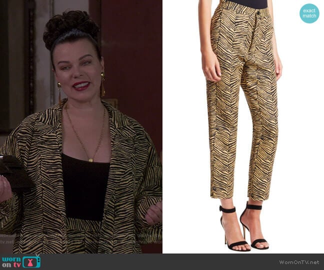 Baby Zebra Jacquard Vestige Pants by Rachel Comey worn by Maggie (Debi Mazar) on Younger