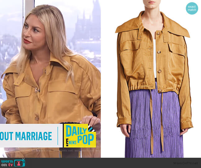 Embed Satin Cargo Jacket by Rachel Comey worn by Morgan Stewart on E! News