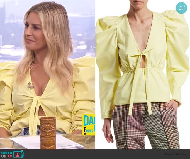 ictorian Puff-Sleeve Top by Rosie Assoulin worn by Morgan Stewart on E! News