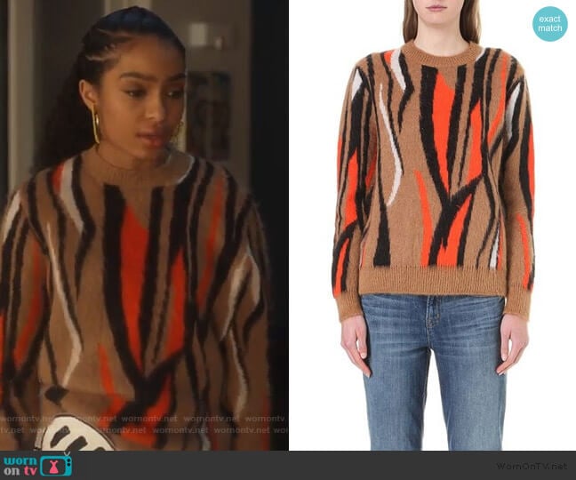 WornOnTV: Zoey’s brown animal print sweater on Grown-ish | Yara Shahidi ...