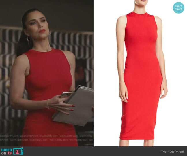 Sleeveless Body-Con Midi Dress w Cutout Back by Cushnie worn by Gigi Mendoza (Roselyn Sánchez) on Grand Hotel