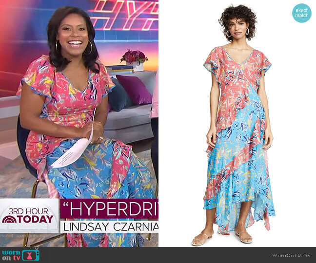 Iliana Dress by Tanya Taylor worn by Sheinelle Jones on Today