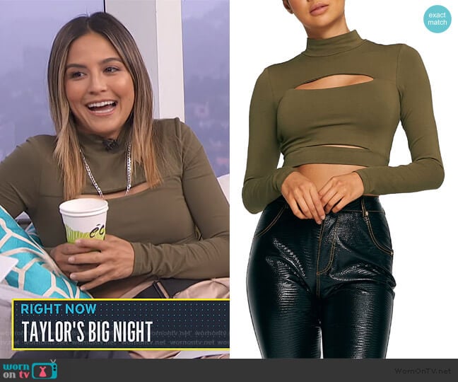 Shecki Cutout Crop Top by Tiger Mist worn by Erin Lim on E! News