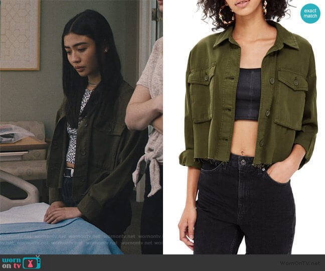 Sonny Raw Hem Shacket by Topshop worn by Alex Portnoy (Brianne Tju) on Light as a Feather