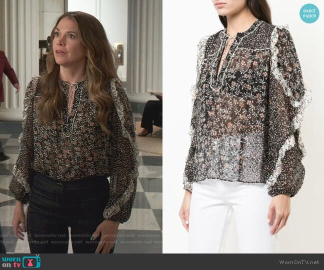 Norma Blouse by Ulla Johnson worn by Liza Miller (Sutton Foster) on Younger