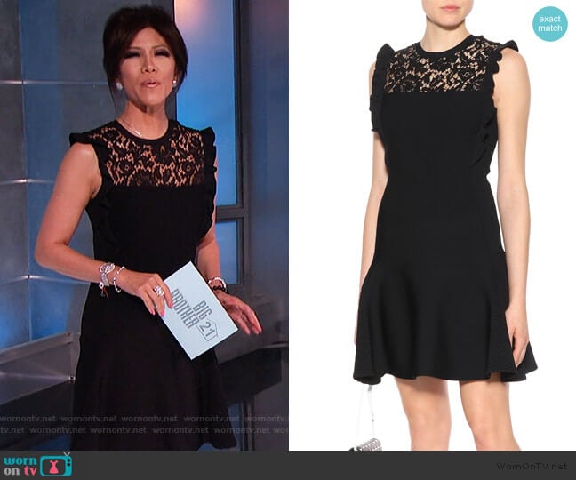 Lace-panel minidress by Valentino worn by Julie Chen on Big Brother