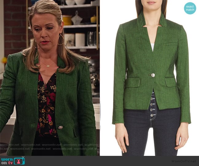 Farley Linen Blend Dickey Jacket by Veronica Beard worn by Liz (Melissa Joan Hart) on No Good Nick