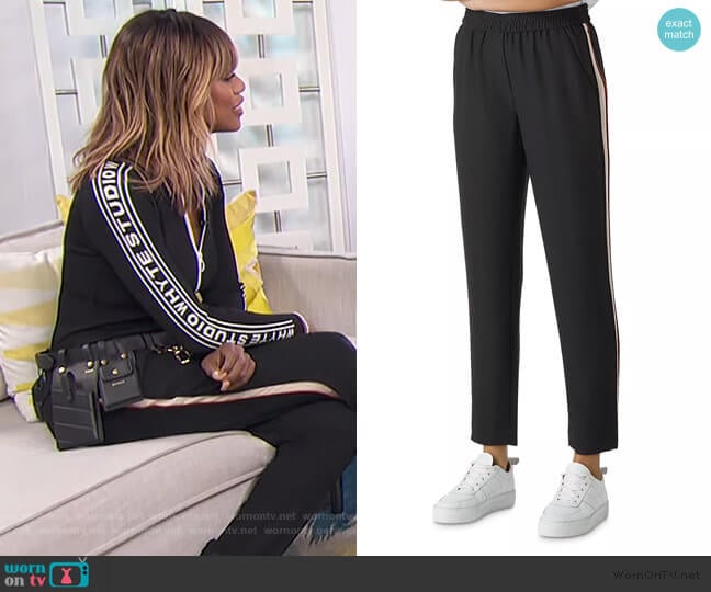 Elyse Side-Stripe Pants by Whistles worn by Laverne Cox on E! News Daily Pop