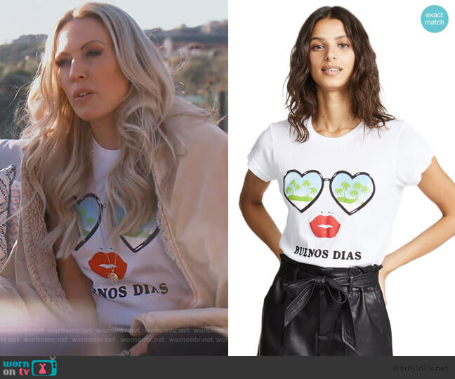 Buenos Dias No. 9 Tee by Wildfox worn by Braunwyn Windham-Burke on The Real Housewives of Orange County