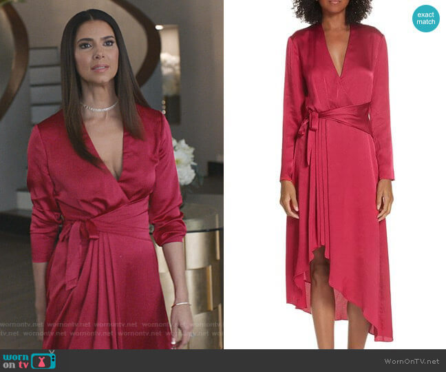 WornOnTV: Gigi’s pink wrap dress on Grand Hotel | Roselyn Sánchez ...