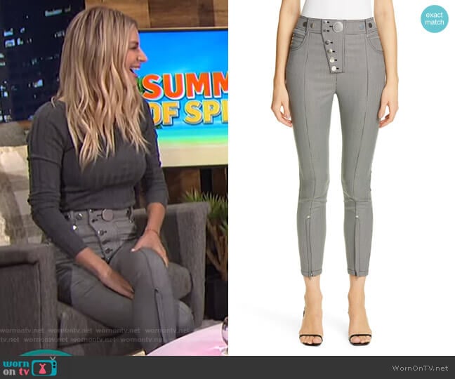 Zip Hem Houndstooth Legging Pants by Alexander Wang worn by Morgan Stewart on E! News