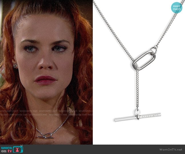All Saints Toggle Detail Necklace worn by Sally Spectra (Courtney Hope) on The Bold and the Beautiful