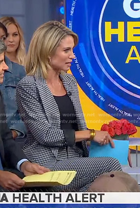 Amy’s black gingham check suit on Good Morning America