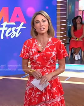 Amy’s red floral dress on Good Morning America