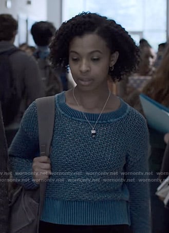 Ani's blue sweater on 13 Reasons Why