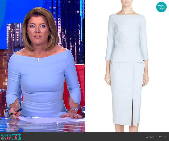 Ardingly Dress by Roland Mouret worn by Norah O'Donnell on CBS Evening News