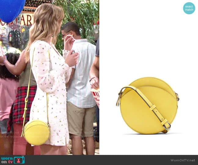 Banana Republic Italian Leather Circle Crossbody Bag worn by Summer Newman (Hunter King) on The Young and the Restless