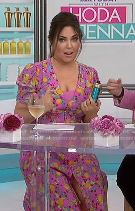 Bobbie Thomas’s pink lemon print dress on Today