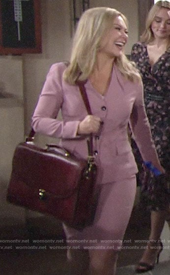 Britney's pink skirt suit on The Young and the Restless