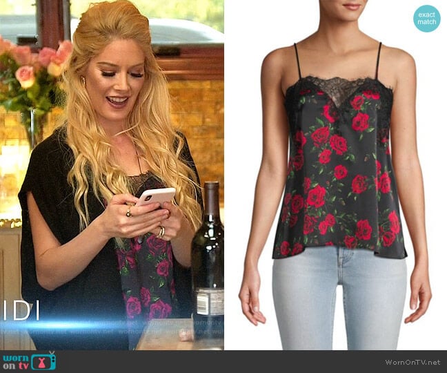 Cami NYC Rose-Print Lace-Trimmed Camisole worn by Heidi Montag (Heidi Montag) on The Hills New Beginnings