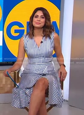 Cecilia’s blue striped wrap dress on Good Morning America
